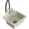 Mexen Milo Granitspüle 1-fach mit Küchenarmatur Duo, beige - 6505-69-671701-07-B