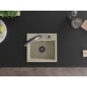Mexen Milo Granitspüle 1-fach mit Küchenarmatur Duo, beige - 6505-69-671701-07-B