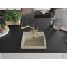 Mexen Milo Granitspüle 1-becken mit Küchenarmatur Duo, Beige - 6505-69-671701-57-G