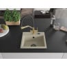 Mexen Milo Granitspüle 1-beckig mit Küchenarmatur Duo, beige - 6505-69-671701-57-B