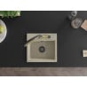 Mexen Milo Granitspüle 1-beckig mit Küchenarmatur Duo, beige - 6505-69-671701-57-B