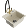 Mexen Milo Granitspüle 1-beckig mit Küchenarmatur Duo, beige - 6505-69-671701-57-B