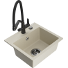 Mexen Milo 1-Becken Granitspüle mit Küchenarmatur Duo, beige - 6505-69-671701-70-B