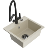 Mexen Milo granitspüle 1-becken mit küchenarmatur Duo, beige - 6505-69-671701-70-B