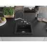 Mexen Milo Granitspüle 1-beckig mit Küchenarmatur Duo, schwarz/silbermetallic - 6505-73-671701-07