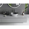 Mexen Elza Waschbecken Aufsatzwaschbecken 40 x 33 cm, schwarz matt/silbernes Linienmuster - 21014023