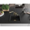 Mexen Milo Granit-Spülbecken 1-kommer, mit Küchenarmatur Duo, schwarz/silber metallic - 6505-73-671701-57-G