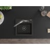 Mexen Milo Granitspüle 1-Becken mit Küchenarmatur Duo, schwarz/gold Metallic - 6505-75-671701-07-B