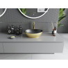 Mexen Elza Aufsatzwaschbecken 40 x 33 cm, schwarz matt/goldenes Linienmuster - 21014027