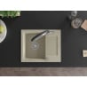 Mexen Enzo Granitspüle 1-Becken mit Abtropffläche und Küchenarmatur Duo, beige - 6506-69-671701-07