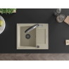 Mexen Enzo Granitspüle 1-Becken mit Abtropffläche und Küchenarmatur Duo, beige - 6506-69-671701-07-B
