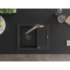Mexen Enzo Granitspüle 1-Kammer mit Abtropffläche und Küchenarmatur Duo, schwarz/silber-metallic - 6506-73-671701-57-B
