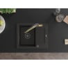Mexen Enzo Granitspüle 1-beckig mit Abtropffläche und Küchenarmatur Duo, Schwarz/Gold Metallic - 6506-75-671701-57-B