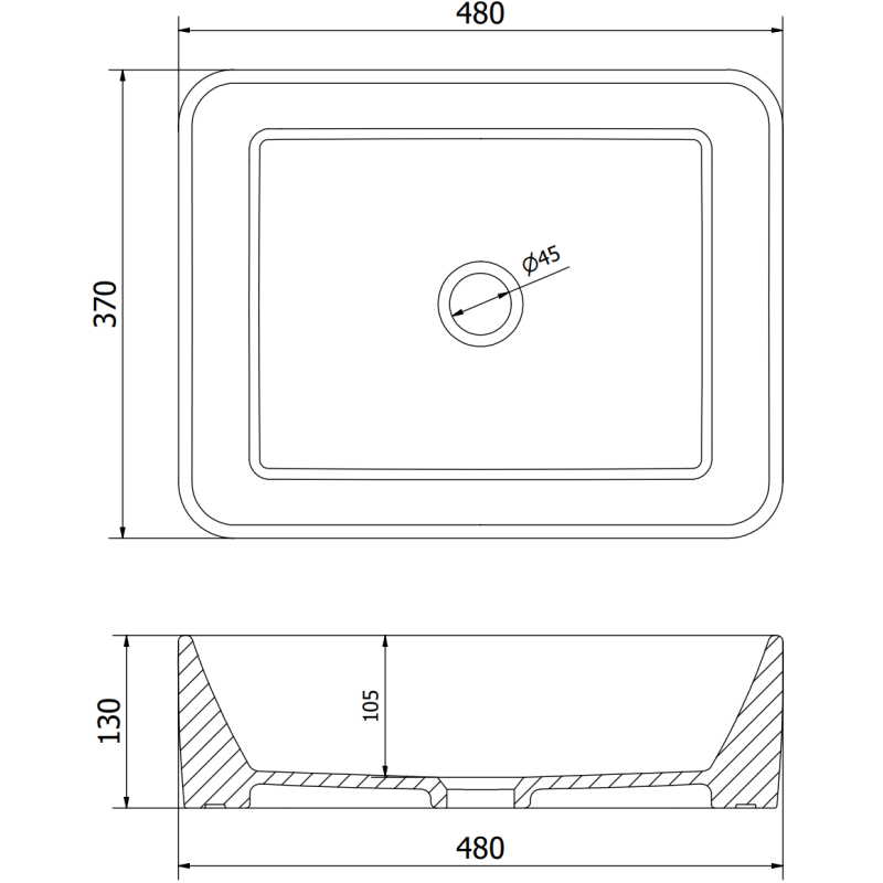 Mexen Catia Aufsatzwaschbecken 48 x 37 cm, schwarz matt/goldenes Schuppenmuster - 21314878