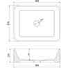 Mexen Catia Aufsatzwaschbecken 48 x 37 cm, schwarz matt/goldenes Karomuster - 21314879