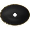 Mexen Elza Aufsatzwaschbecken 40 x 33 cm, schwarz matt/goldener Rand - 21014025