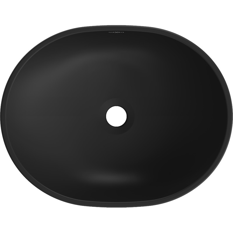 Mexen Viki Aufsatzwaschbecken 48 x 35 cm, schwarz matt/silbernes Muster Linien - 21054873