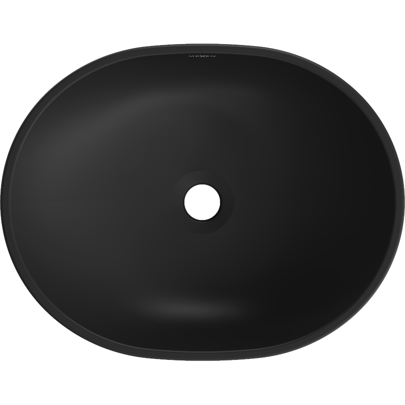 Mexen Viki Auflegewaschbecken 48 x 35 cm, schwarz matt/goldenes Linienmuster - 21054877