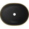 Mexen Viki Aufsatzwaschbecken 48 x 35 cm, schwarz matt/goldener Rand - 21054875