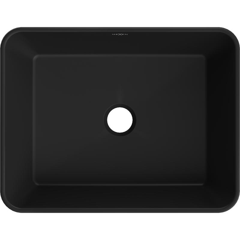 Mexen Catia Waschbecken Aufsatzwaschbecken 48 x 37 cm, schwarz matt/silbernes Linienmuster - 21314873