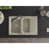 Mexen Gaspar Granitspüle 1,5-fach mit Abtropffläche und Küchenarmatur Duo, beige - 6507-69-671701-07