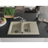Mexen Gaspar Granitspüle 1,5-becken mit Abtropffläche und Duo-Küchenarmatur, beige - 6507-69-671701-07-B
