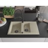Mexen Gaspar Granitspüle 1,5-Becken mit Abtropffläche und Küchenarmatur Duo, beige - 6507-69-671701-70-B