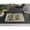 Mexen Gaspar Granitspüle 1,5-Kammer mit Abtropffläche und Küchenarmatur Duo, beige - 6507-69-671701-70-B