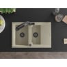 Mexen Gaspar Granitspüle 1,5-Becken mit Abtropffläche und Küchenarmatur Duo, beige - 6507-69-671701-70-B