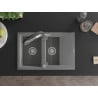 Mexen Gaspar Granitspüle 1,5-fach mit Abtropffläche und Küchenarmatur Duo, grau - 6507-71-671701-07