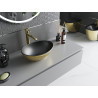 Mexen Elza Aufsatzwaschbecken 40 x 33 cm, schwarz matt/goldenes Schuppenmuster - 21014028
