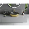 Mexen Viki Aufsatzwaschbecken 48 x 35 cm, schwarz matt/goldenes Schuppenmuster - 21054878