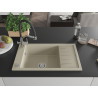 Mexen Elias Granitspüle 1-Becken mit Abtropffläche und Küchenarmatur Duo, beige - 6511-69-671701-07
