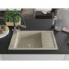 Mexen Elias Granitspüle 1-beckig mit Abtropffläche und Duo-Küchenarmatur, beige - 6511-69-671701-07