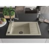 Mexen Elias Granitspüle ein Becken mit Abtropffläche und Küchenarmatur Duo, beige - 6511-69-671701-07-B