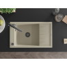 Mexen Elias Granitspüle 1-Becken mit Abtropffläche und Küchenarmatur Duo, beige - 6511-69-671701-07-B