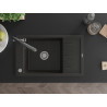 Mexen Elias Granitspüle 1-becken mit Abtropffläche und Küchenarmatur Duo, schwarz/gold metallic - 6511-75-671701-07