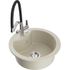 Mexen Diego Granitspüle 1-becken mit Küchenarmatur Duo, beige - 6512-69-671701-07