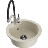 Mexen Diego Granitspüle 1-becken mit Küchenarmatur Duo, beige - 6512-69-671701-07-B