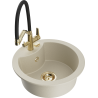 Mexen Diego Granitspüle 1-Becken mit Küchenarmatur Duo, beige - 6512-69-671701-57-G
