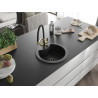 Mexen Diego 1-Kammer Granitspüle mit Duo-Küchenarmatur, schwarz/silber metallic - 6512-73-671701-57-B