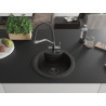 Mexen Diego Granitspüle 1-Becken mit Küchenarmatur Duo, schwarz/gold metallisch - 6512-75-671701-07-B