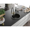 Mexen Diego Granitspüle 1-Becken mit Küchenarmatur Duo, schwarz/gold metallic - 6512-75-671701-57-B