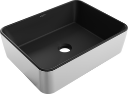 Mexen Catia Aufsatzwaschbecken 48 x 37 cm, schwarz matt/silber - 21314874