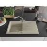 Mexen Cesar Granitspüle 1-Becken mit Abtropffläche und Küchenarmatur Duo, beige - 6514-69-671701-07
