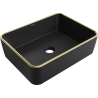Mexen Catia Aufsatzwaschbecken 48 x 37 cm, schwarz matt/goldener Rand - 21314875