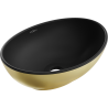 Mexen Elza Aufsatzwaschbecken 40 x 33 cm, schwarz matt/gold - 21014026