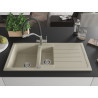 Mexen Andres Granitspüle 1,5 Becken mit Abtropffläche und Küchenarmatur Duo, beige - 6515-69-671701-07