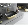 Mexen Rita Aufsatzwaschbecken 45 x 32 cm, Schwarz matt/Gold - 21084576