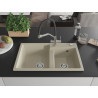 Mexen Tomas granitspüle 2-becken mit Küchenarmatur Duo, beige - 6516-69-671701-07